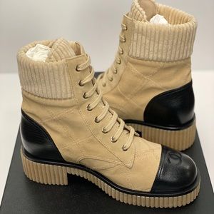 Chanel Lace Up Boots